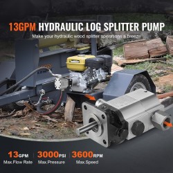 Hydraulinen hammaspyöräpumppu alumiiniseos 13GPM 3000PSI 1 tuuman sisääntulo 1/2 tuuman NPT ulostulo
