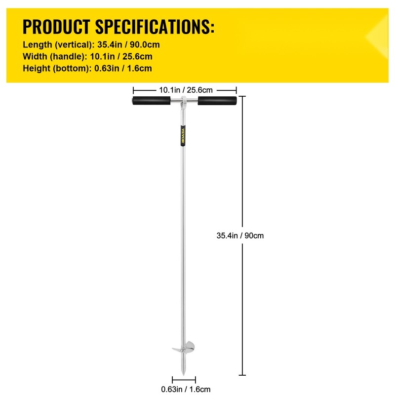 Ruuviankkuri 36 tuumaa 316 ruostumaton teräs rantaan ja matalikolle irrotettava kahva