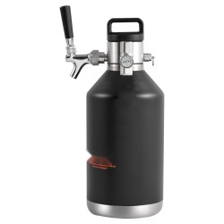 Paineistettu oluen minitynnyri neljän litran ruostumattomasta teräksestä paineensäätimellä painemittarilla