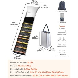 Huuhtelukouru alumiiniseoksesta 50 tuumaa taittuva kevyt kullanhuuhdontaan