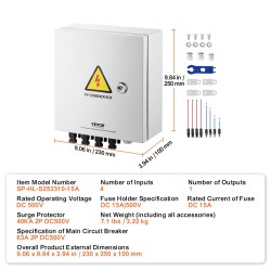 PV-yhdistinkotelo teräskotelo 4 tuloa 1 lähtö IP65 15A sulake 63A pääkytkin