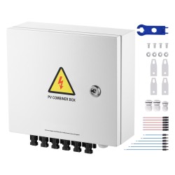 PV-yhdistinkotelo teräskuori 6 tuloa 1 lähtö 15A sulakkeet 125A pääkatkaisija IP65