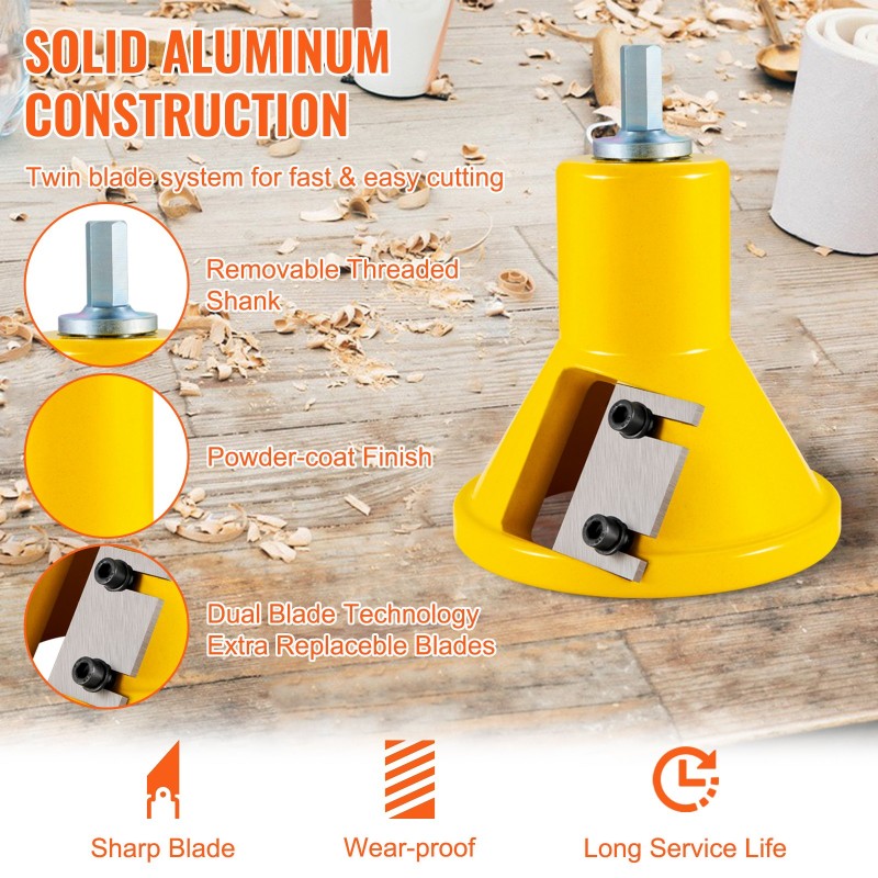 Tappijyrsin 38 mm alumiini- ja teräsrunkoinen 4 terää