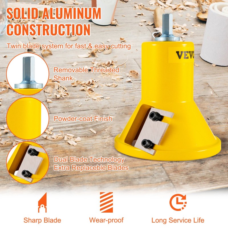 Tappijyrsin alumiini ja teräsrunko kolme halkaisijaa 25,4/38/50,8 mm 8 terää kotiverstaaseen