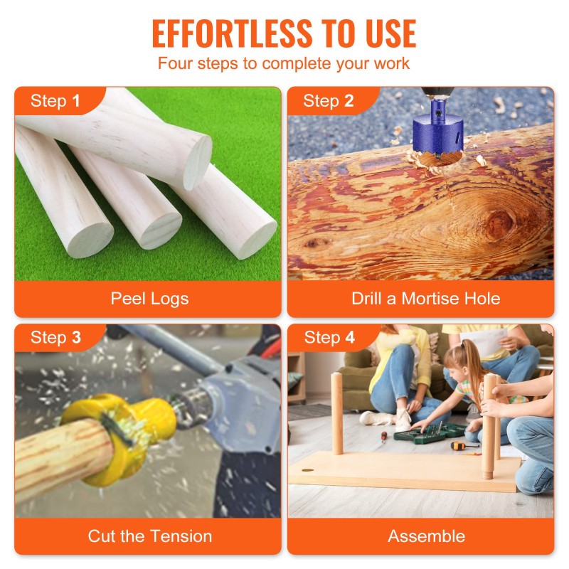 Tappiteräsarja alumiini- ja teräsrunkoinen 25,4 38 50,8 mm pyörötappeihin kaarevilla kaksoisterillä