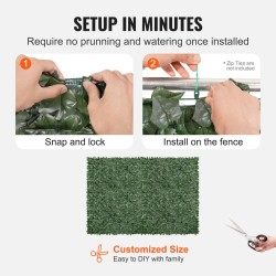 Keinotekoinen murattiverkko ulkokäyttöön 1830 x 2440 mm silkkikangaslehdet PE-verkko