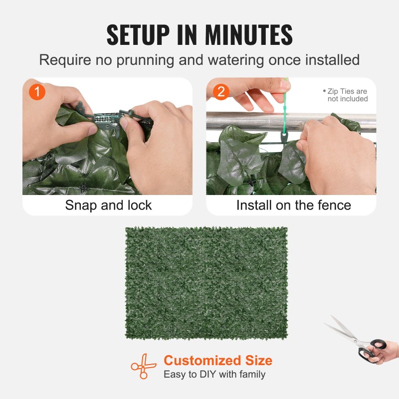 Keinotekoinen murattiverkko ulkokäyttöön 1830 x 2440 mm silkkikangaslehdet PE-verkko