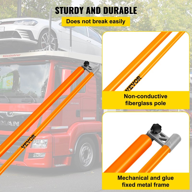 Kuorman korkeuden mittatikku lasikuituinen teleskooppivarsi 20 jalkaan ei johda sähköä säilytyslaukulla
