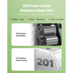 Manuaalinen sokeriruokomehupuristin ruostumatonta terästä 3 rullaa käsikampilla 110 paunaa tunnissa