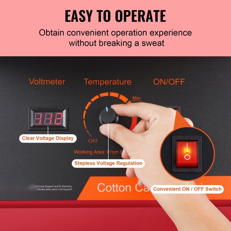 Sähkökäyttöinen hattarakone 1000W elintarvikekelpoinen ruostumaton teräskulho 6 kpl/min punainen