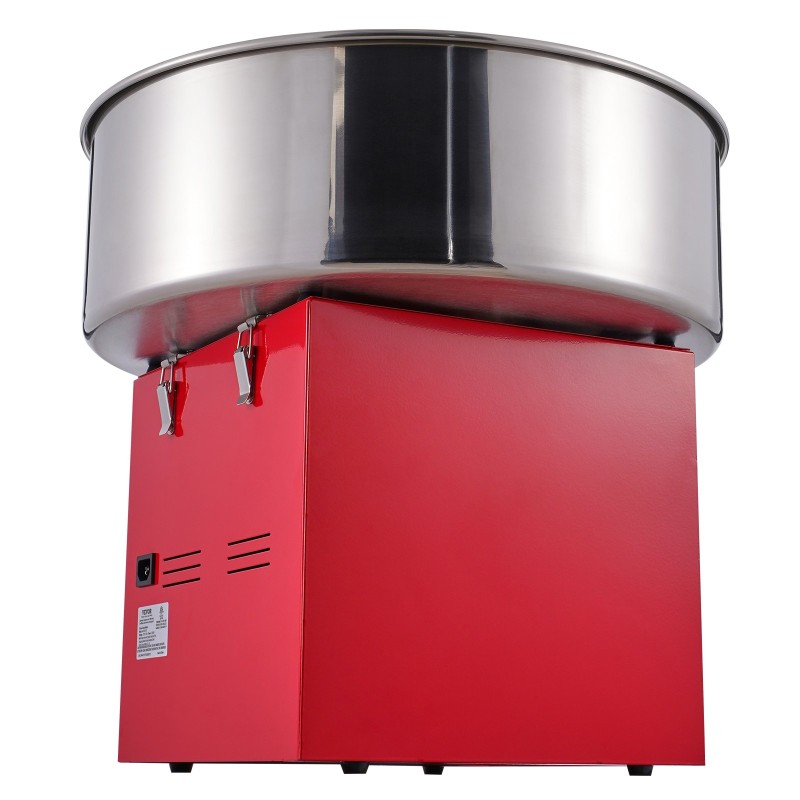 Sähkökäyttöinen hattarakone 1000W elintarvikelaatuluokan ruostumaton teräskulho 6 hattaraa minuutissa punainen