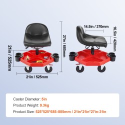 Pyörillä liikkuva tallijakkara pehmustettu istuin 420x370 mm säädettävä korkeus