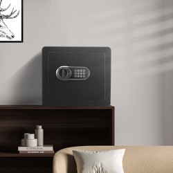 Kassakaappi kylmävalssatusta hiiliteräksestä 33,9 l digitaalinen numerolukko 2 mekaanista avainta palonkestävä pussi