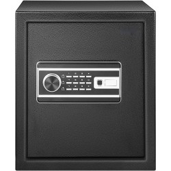 Kassakaappi Q235 teräs 0,048 m³ paloturvallinen musta sormenjälkilukolla digitaalinäppäimistöllä seinäkiinnitys irrotettava