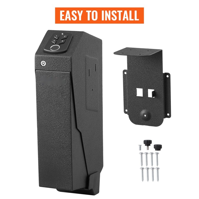 Pistoolin turvalipas teräsrunkoinen sormenjälkilukolla 120 sormenjälkeä pehmustettu sisäosa