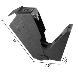 Pistoolin turvalipas teräsrunkoinen sormenjälkilukolla 120 sormenjälkeä pehmustettu sisäosa