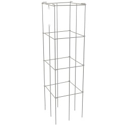 Tomaatinkehikot 5 kpl teräs PVC-pinnoitetut 30x30x117 cm neliönmuotoiset köynnöskasveille