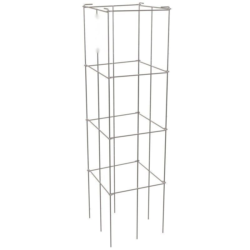 Tomaatinkehikot 5 kpl teräs PVC-pinnoitetut 30x30x117 cm neliönmuotoiset köynnöskasveille