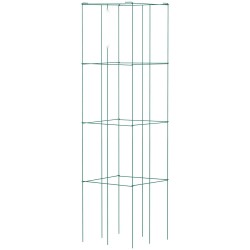 Tomaatin tukikehikot 5 kpl neliönmuotoiset PVC pinnoitettu teräs 30 30 117 cm