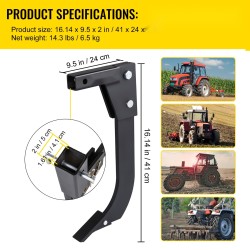 Vetokoukkuun kiinnitettävä hiiliteräs repijä säädettävällä 41 cm varrella kaksi hammasta