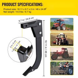 Vetokoukkuun asennettava maajyrsin hiiliteräs 46 cm varsi nelitasoinen säätö