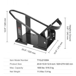 Irrotettava moottoripyörän etupyöräkiila teräs säädettävä renkaan leveys 76–203 mm vanne 15–21 tuumaa