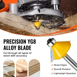 Jyrsinteräsarja 15 kpl kovametalliterää 6,35 mm varsi muovikotelo puutöihin