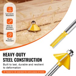 Jyrsinteräsarja 15 kpl kovametalliterää 6,35 mm varsi muovikotelo puutöihin