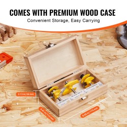 Jyrsinteräsarja 3 osaa YG8 kovametalli 6,35 mm varsi puukotelo puuntyöstöön