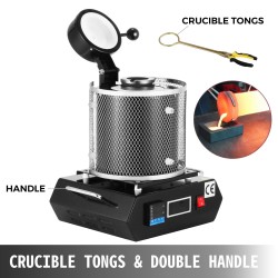 Sulatusuuni kolmen kilogramman grafiittisulatusastiolla digitaaliohjauksella 1150 °C kullan ja hopean sulatukseen