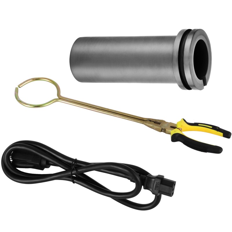 Sulatusuuni kolmen kilogramman grafiittisulatusastiolla digitaaliohjauksella 1150 °C kullan ja hopean sulatukseen