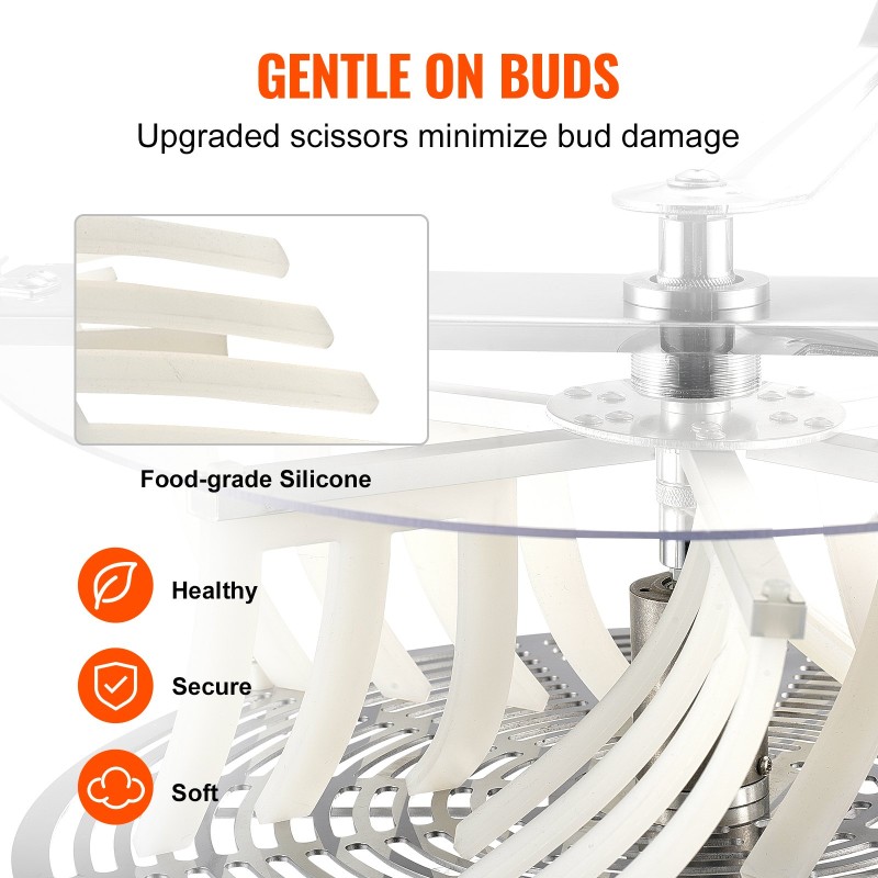 Manuaalinen lehtitrimmeri 16 tuumaa ruostumaton teräs läpinäkyvällä kannella käsisaksilla nuppujen ja kukkien