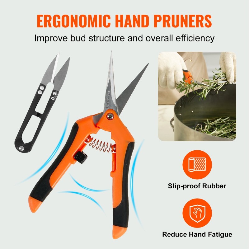 Manuaalinen lehtitrimmeri 16 tuumaa ruostumaton teräs läpinäkyvällä kannella käsisaksilla nuppujen ja kukkien