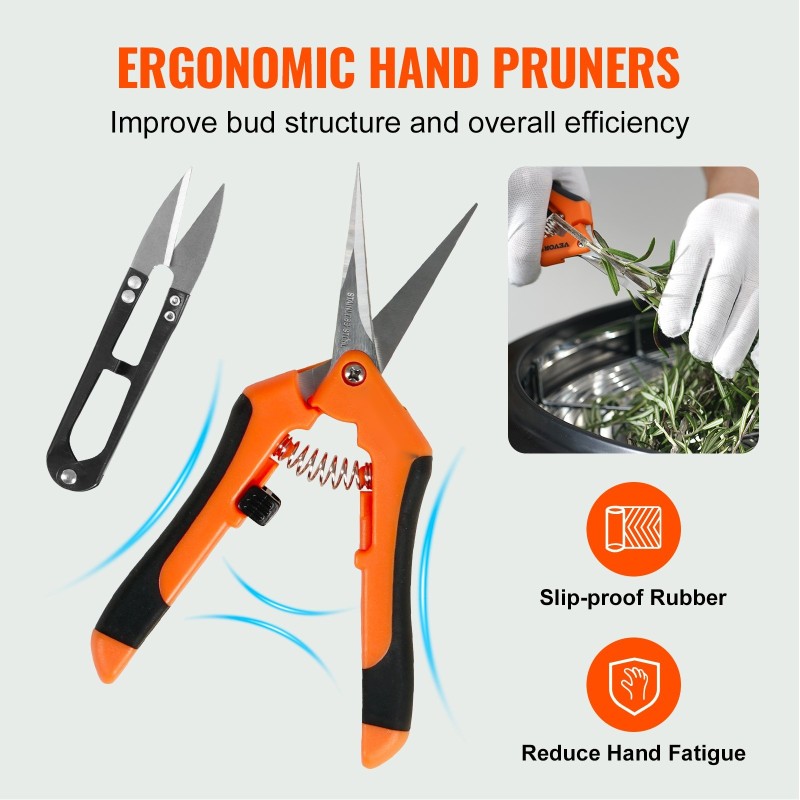 Manuaalinen kulhotrimmeri 24 tuumaa ruostumattomat terät lehtien ja nuppujen viimeistelyyn