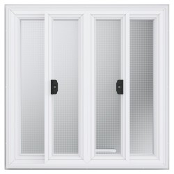 Myyntiluukku alumiiniseoksinen 943x943 mm neljä liukuikkunaa markiisiovi ruokarekkoihin