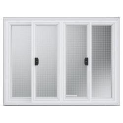 Myyntiluukku ruokavaunuun alumiiniseosrunko asennuskoko 1220x915 mm 4 liukuikkunaa ruostumaton teräsverkko