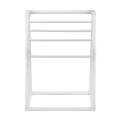 Allaspyyheteline 5 poikkipuuta PVC muovi valkoinen trapetsimainen vapaasti seisova ulko ja sisäkäyttöön