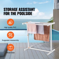 Pyyheteline 5 tankoa muovinen valkoinen T-muotoinen uima-altaalle rannalle