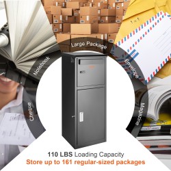 Pakettien toimituslaatikko sinkitty teräs 41,1 x 40,1 x 111,8 cm numerolukolla