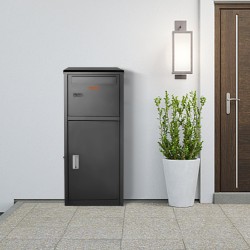 Pakettien toimituslaatikko sinkitty teräs 41,1 x 40,1 x 111,8 cm numerolukolla