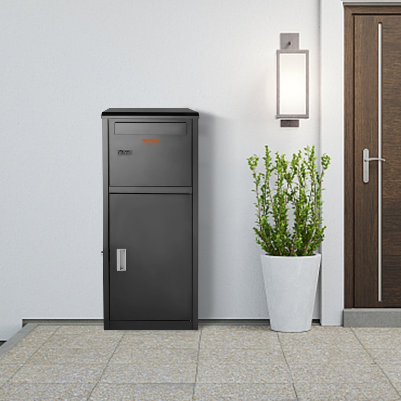 Pakettien toimituslaatikko sinkitty teräs 41,1 x 40,1 x 111,8 cm numerolukolla