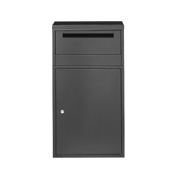 Lukittava pakettilaatikko galvanoidusta teräksestä säänkestävä varkaudenestoinen musta