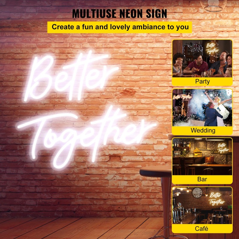 LED-neonkyltti silikoni akryyli 61x25cm ja 43,2x23cm säädettävä kirkkaus kaukosäätimellä