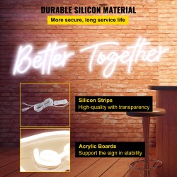 LED-neonkyltti silikoni akryyli 61x25cm ja 43,2x23cm säädettävä kirkkaus kaukosäätimellä