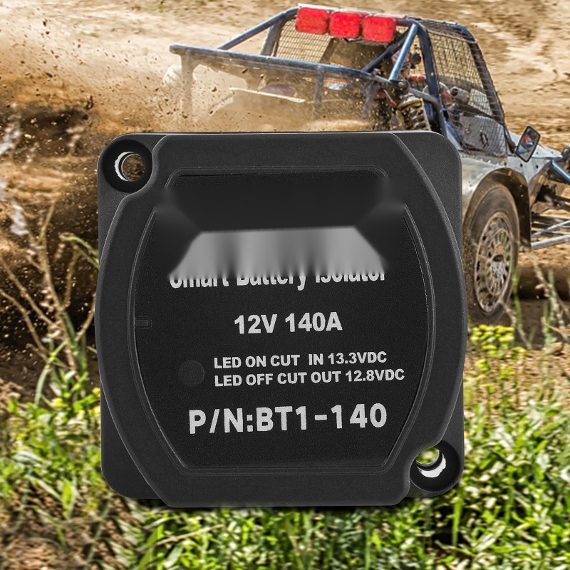 Jakorelepakkaus 12V 140A automaattinen kahdelle akulle 6 metrin kaapelit IP65