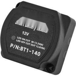 Kaksoisakun erotinsarja 12V 140A jänniteohjattu rele 4 m kaapelit IP65 suojaus