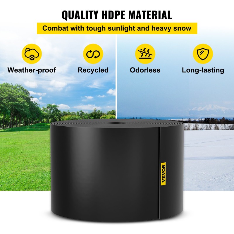 Puutarhan reunalista kierrätetystä HDPE-muovista 12,2 m 25,4 cm nurmikon reunuksiin