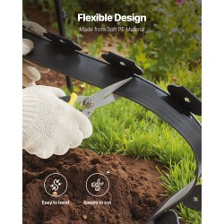 Muovinen reunalista PE-muovi 600 cm pitkä 5 cm korkea 120 maapiikkiä musta