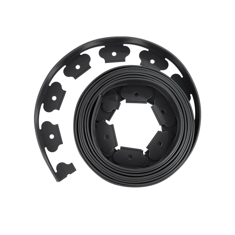 Muovinen reunalista PE-muovi 600 cm pitkä 5 cm korkea 120 maapiikkiä musta