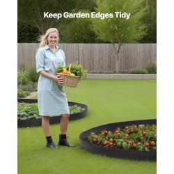 Muovinen nurmikon reunus 2000 cm pitkä 10 cm korkea L-muotoinen 30 maakiilaa